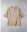 PLUS ONE(プラスワン)【メンズ】【接触冷感】ハイゲージダブルフェイス配色半袖Tシャツ