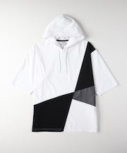 Other(ソノタ)【メンズ】ブロック切替フード付きTシャツ