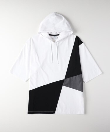 Other(ソノタ)【メンズ】ブロック切替フード付きTシャツ