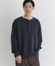 BACK NUMBER(バックナンバー)【メンズ】スウェットヘンリーネックプルオーバートレーナー