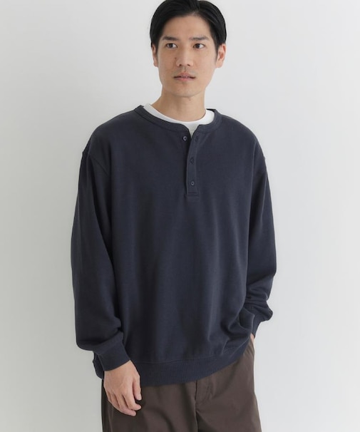 BACK NUMBER(バックナンバー)【メンズ】スウェットヘンリーネックプルオーバートレーナー