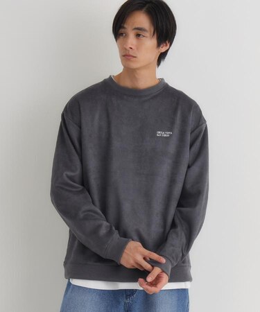 BACK NUMBER(バックナンバー)【メンズ】フェイクスエードロゴクルートレーナー