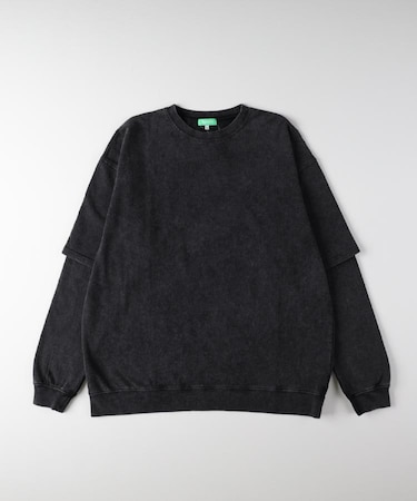 Refurbish(リファービッシュ)【メンズ】スノーウォッシュフェイクレイヤードロングスリーブTシャツ
