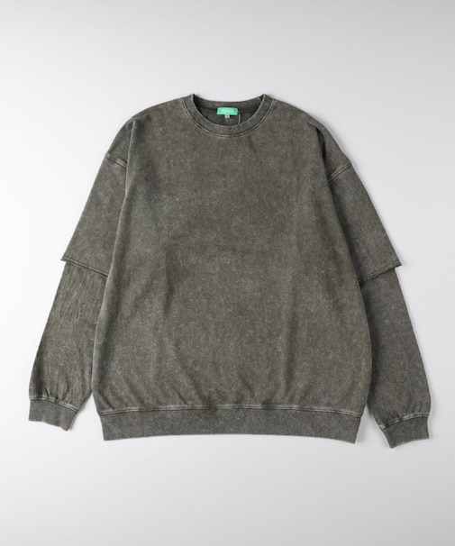 Refurbish(リファービッシュ)【メンズ】スノーウォッシュフェイクレイヤードロングスリーブTシャツ