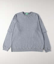 Refurbish(リファービッシュ)【メンズ】スノーウォッシュフェイクレイヤードロングスリーブTシャツ