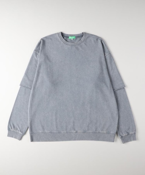Refurbish(リファービッシュ)【メンズ】スノーウォッシュフェイクレイヤードロングスリーブTシャツ