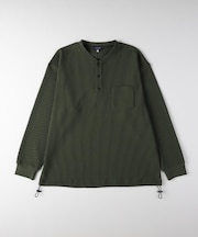 BACK NUMBER(バックナンバー)【メンズ】ドライタッチワッフルヘンリーロングスリーブＴシャツ