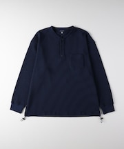 BACK NUMBER(バックナンバー)【メンズ】ドライタッチワッフルヘンリーロングスリーブＴシャツ