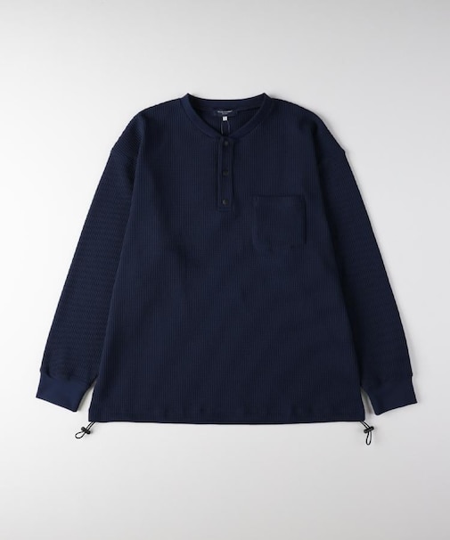 BACK NUMBER(バックナンバー)【メンズ】ドライタッチワッフルヘンリーロングスリーブＴシャツ