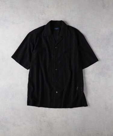 BACK NUMBER(バックナンバー)【メンズ】透かし編み半袖シャツ