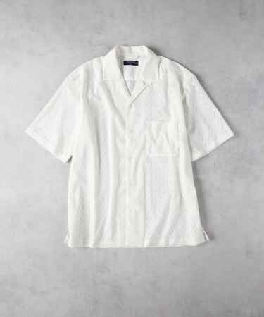 BACK NUMBER(バックナンバー)【メンズ】透かし編み半袖シャツ