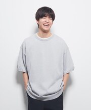 BACK NUMBER(バックナンバー)和紙ニットクルーネックプルオーバー