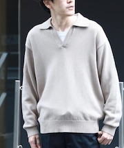 BACK NUMBER(バックナンバー)【メンズ】スキッパーコットンニット