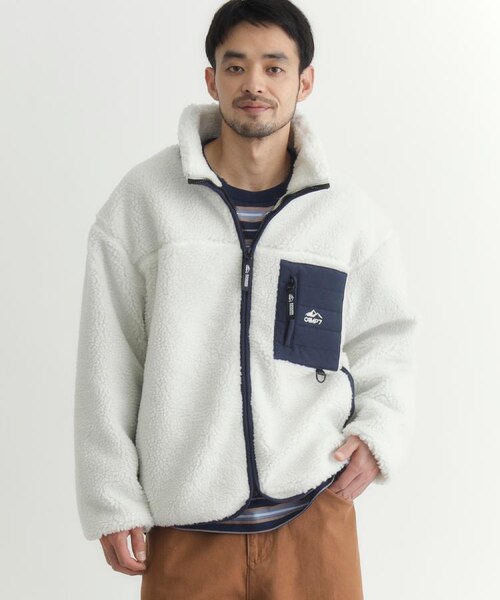 バナナマン ボアCAP 白　新品未使用 未開封 CAMP7(キャンプ7)【メンズ】ボアフルジップスタンドネックブルゾン