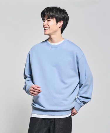 BACK NUMBER(バックナンバー)【メンズ】ピグメント加工クルーネックトレーナー