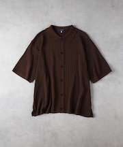 BACK NUMBER(バックナンバー)【メンズ】透かし編みニット半袖シャツ