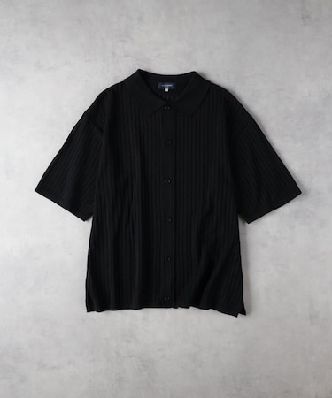 BACK NUMBER(バックナンバー)【メンズ】透かし編みニット半袖シャツ