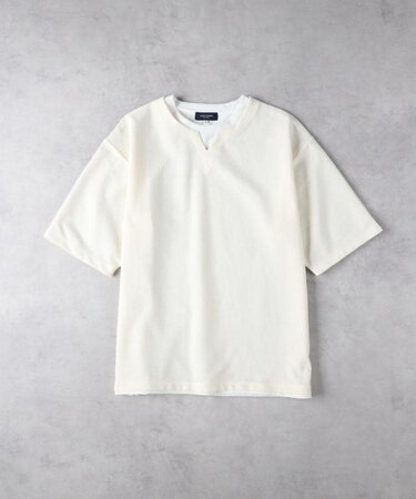BACK NUMBER(バックナンバー)【メンズ】キーネック切替半袖Tシャツ