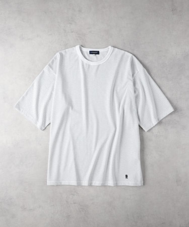 BACK NUMBER(バックナンバー)【メンズ】裾ロゴ刺繍ボーダーTシャツ