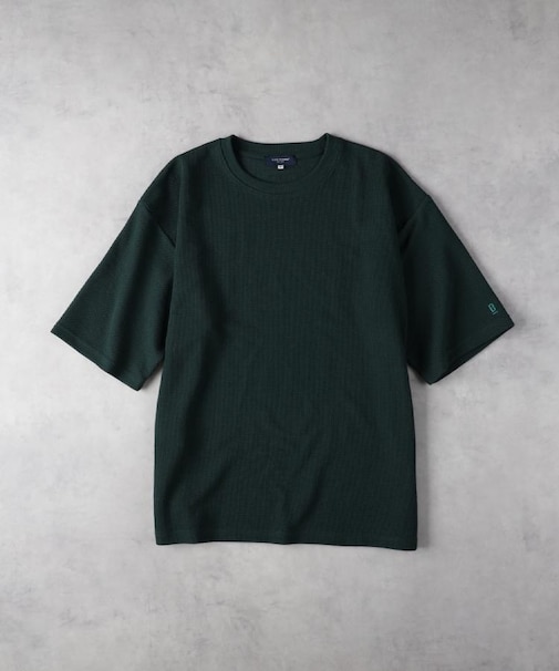 BACK NUMBER(バックナンバー)【メンズ】袖ロゴ刺繍ワッフル半袖Tシャツ