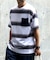 BACK NUMBER(バックナンバー)【メンズ】ボーダーニットポケット半袖Tシャツ