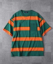 BACK NUMBER(バックナンバー)【メンズ】ボーダーニットポケット半袖Tシャツ
