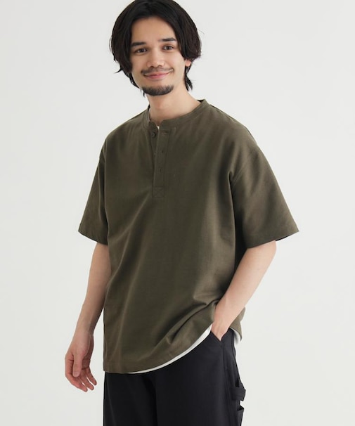 BACK NUMBER(バックナンバー)ヘンリーネックTシャツ