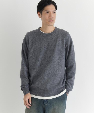 BACK NUMBER(バックナンバー)【メンズ】【軽くて柔らかい】ポリナイロンニットクルーネックセーター(洗濯機で洗える)