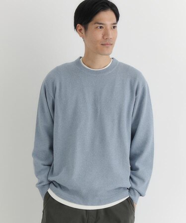 BACK NUMBER(バックナンバー)【メンズ】【軽くて柔らかい】ポリナイロンニットクルーネックセーター(洗濯機で洗える)