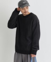 BACK NUMBER(バックナンバー)【メンズ】畔編みクルーネックセーター