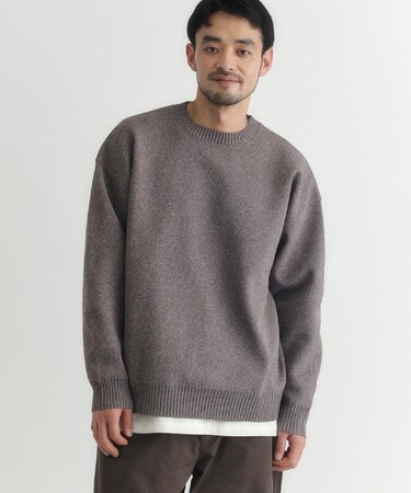 BACK NUMBER(バックナンバー)【メンズ】ウォッシャブルニットメランジクルーネックセーター