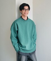 BACK NUMBER(バックナンバー)【メンズ】ウォッシャブルニットメランジクルーネックセーター