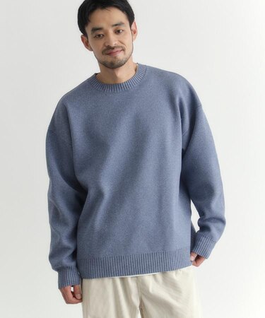 BACK NUMBER(バックナンバー)【メンズ】ウォッシャブルニットメランジクルーネックセーター