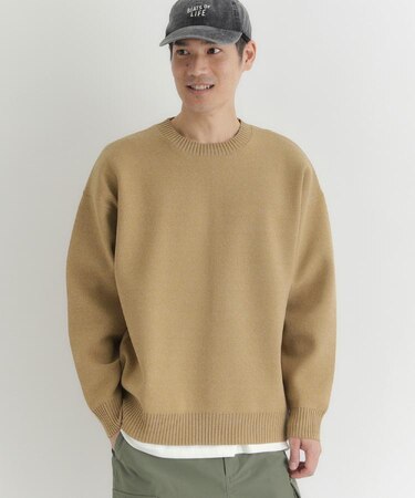 BACK NUMBER(バックナンバー)【メンズ】ウォッシャブルニットメランジクルーネックセーター