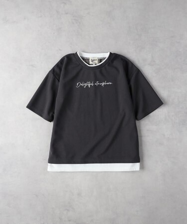Refurbish(リファービッシュ)【キッズ】「接触冷感」フェイクレイヤード刺繍Tシャツ
