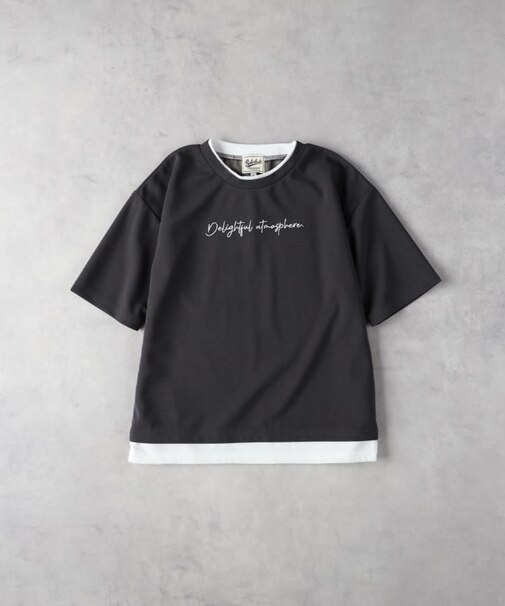 Refurbish(リファービッシュ)【キッズ】「接触冷感」フェイクレイヤード刺繍Tシャツ