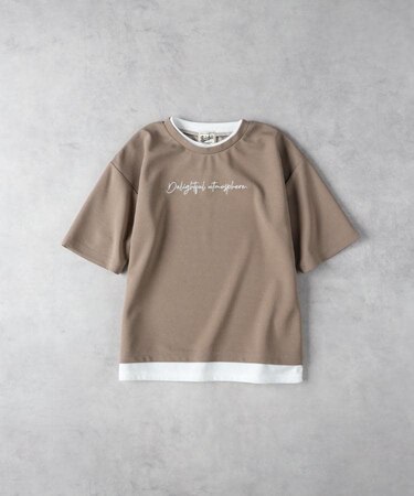 Refurbish(リファービッシュ)【キッズ】「接触冷感」フェイクレイヤード刺繍Tシャツ