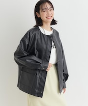 HONEYSUCKLE ROSE(ハニーサックルローズ)フェイクレザーノーカラーＪＫ