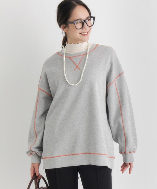 HONEYSUCKLE ROSE(ハニーサックルローズ)【レディース】配色ステッチスウェットプルオーバー