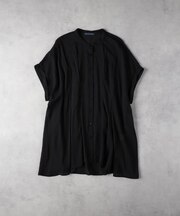 HONEYSUCKLE ROSE(ハニーサックルローズ)【レディース】【すっきり見え】タックシアーチュニック（着丈長め/体型カバー/寒暖差対策）