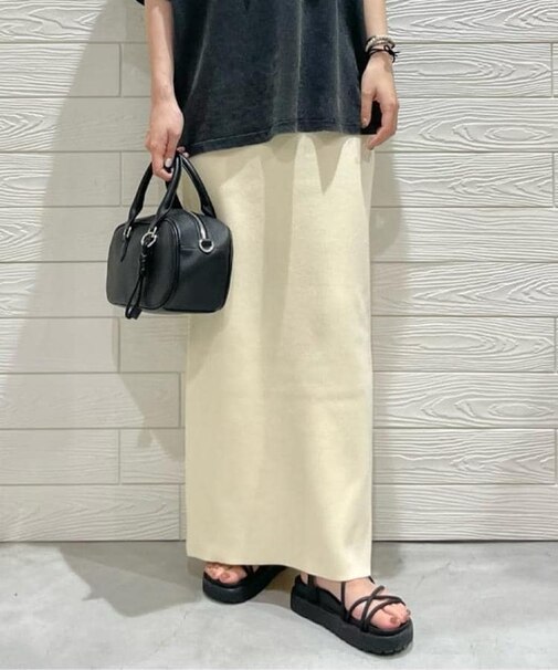 HONEYSUCKLE ROSE(ハニーサックルローズ)【レディース】【「楽」して「ちゃんと見え」が一番使える!】ニットタイトスカート(ウエストゴム)