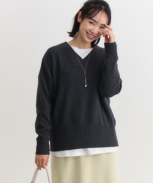 HONEYSUCKLE ROSE(ハニーサックルローズ)【レディース】コットン混Ｖネックセーター