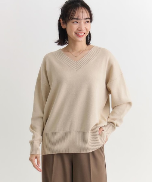 HONEYSUCKLE ROSE(ハニーサックルローズ)【レディース】コットン混Ｖネックセーター