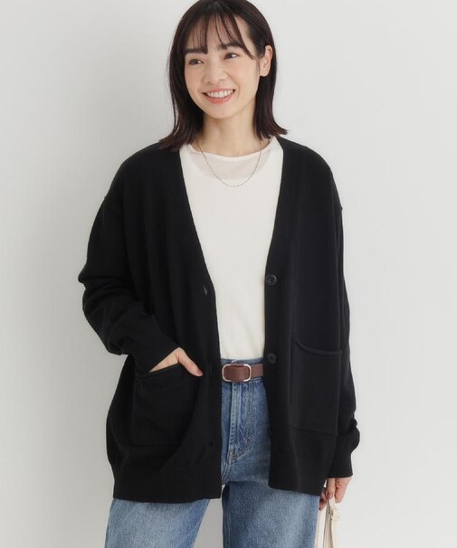 HONEYSUCKLE ROSE(ハニーサックルローズ)【レディース】コットン混Ｖネックカーディガン