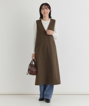HONEYSUCKLE ROSE(ハニーサックルローズ)【レディース】【すっきり見えを叶える】Vネックワンピース(体型カバー/ONOFF使える)