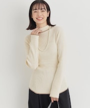 HONEYSUCKLE ROSE(ハニーサックルローズ)【レディース】配色ハイネックセーター