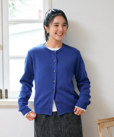 BACK NUMBER(バックナンバー)【レディース】「日本製」クルーネックカーディガン
