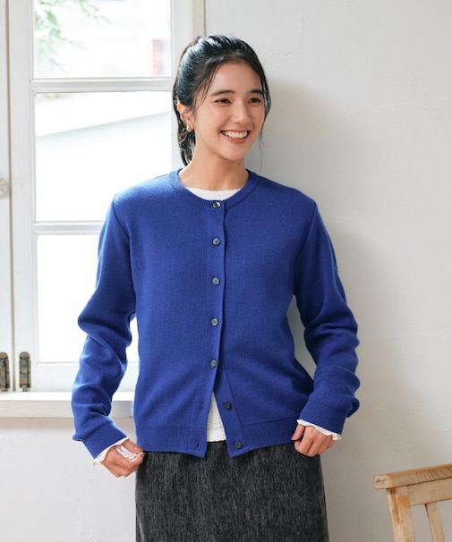 BACK NUMBER(バックナンバー)【レディース】「日本製」クルーネックカーディガン