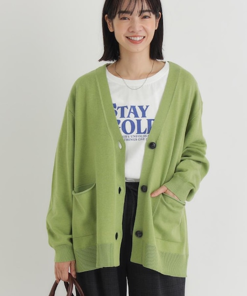 HONEYSUCKLE ROSE(ハニーサックルローズ)【レディース】「やわラク」Vネックニットカーディガン（洗濯機で洗える/毛玉ができにくい）