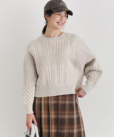 HONEYSUCKLE ROSE(ハニーサックルローズ)【レディース】ケーブルショートセーター